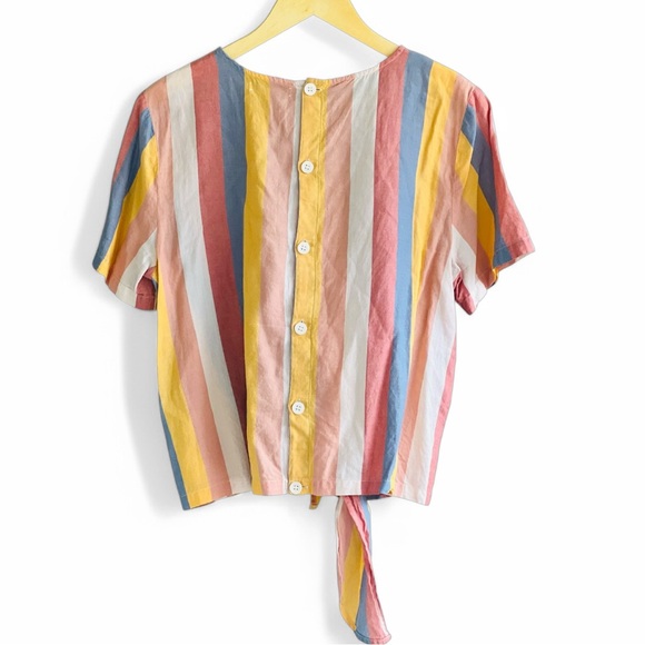 Madewell Button - Back Tie Tee In Sherbet Stripe - Picture 13 of 14
